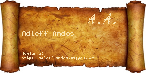 Adleff Andos névjegykártya